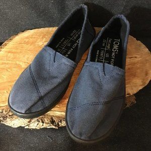 Toms Blue Canvas Womens Slip On shoes Y5/W7.5